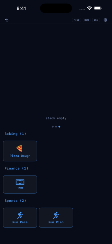 Card-calc tile page