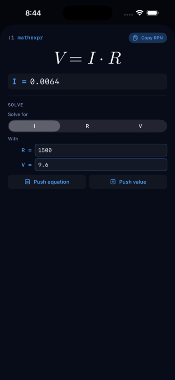 MathExpr detail card, live solver mid-scrub